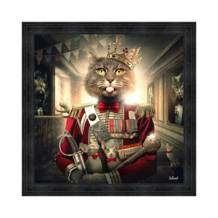 cadre chat couronne uniforme rouge sylvain binet