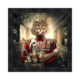 cadre chat couronne uniforme rouge sylvain binet