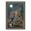 cadre l'homme le lampadaire et la tour eiffel