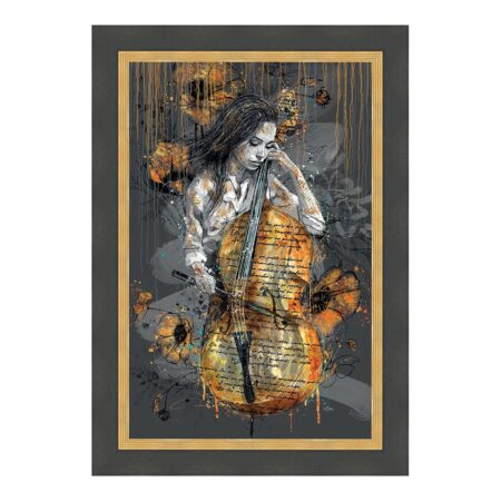 cadre la violoncelliste doré romaric