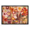 Cadre Martine Gonnin Champ Fleurs Rouge Marron Orange