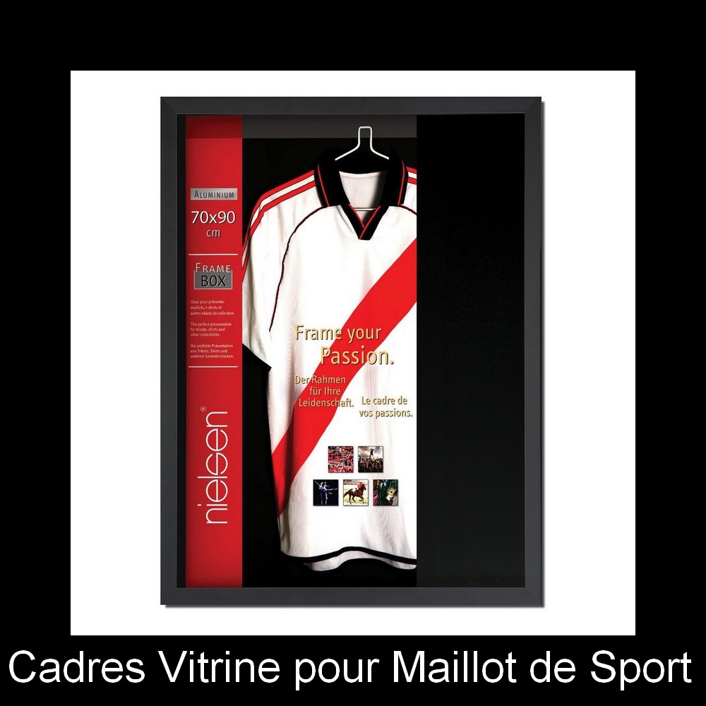 Cadre Shadow Box Pour Maillot De Football – 33 X 33 X 4 Cm, En Bois, Pour Exposer T-shirts Ou Maillots