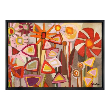 Tableau Champ Multicolore Fleurs Rouge Martine Gonnin