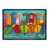 Tableau Poissons Maisons Bateaux Martine Gonnin