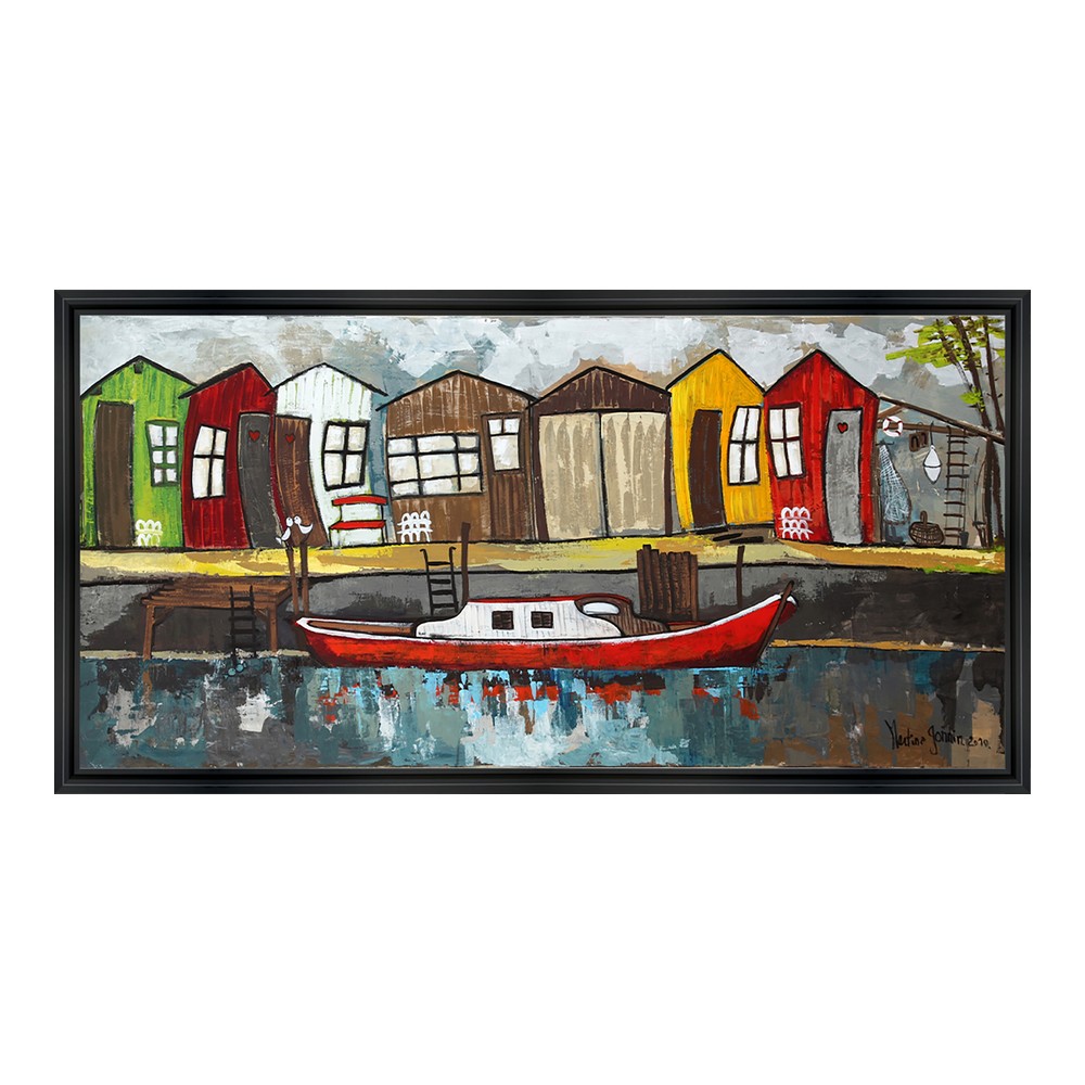 tableau_port_de_peche_pinasse_martine_gonnin_cadraven_14.3316_40x85cm Tableau Port de Pêche Pinasses Martine Gonnin