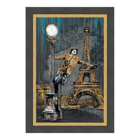 Tableau romaric homme sous la pluie tour eiffel