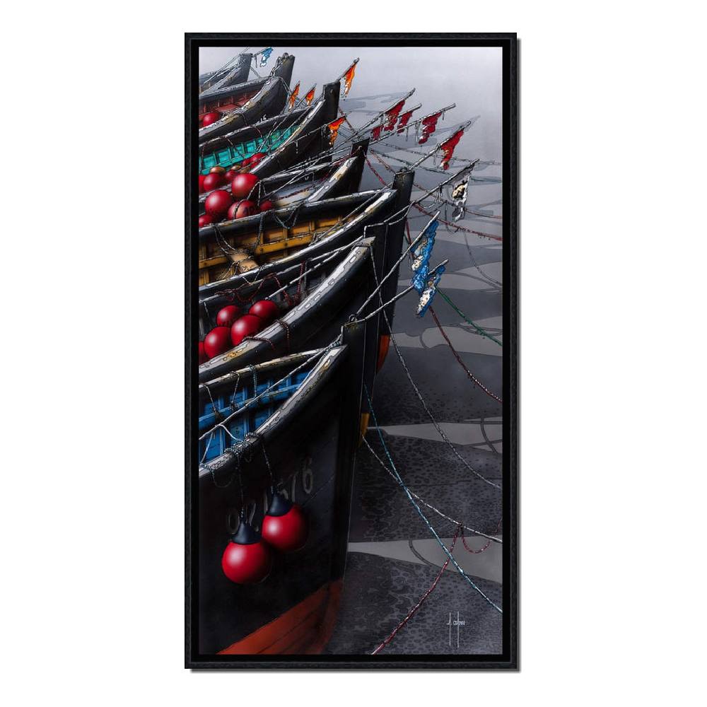 cadre alain coadou bateaux colorés