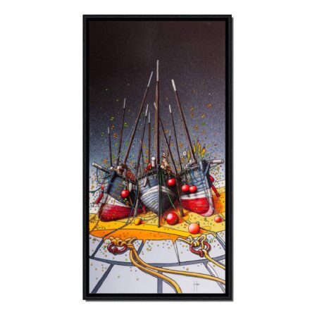 cadre bateaux multicolores alain coadou