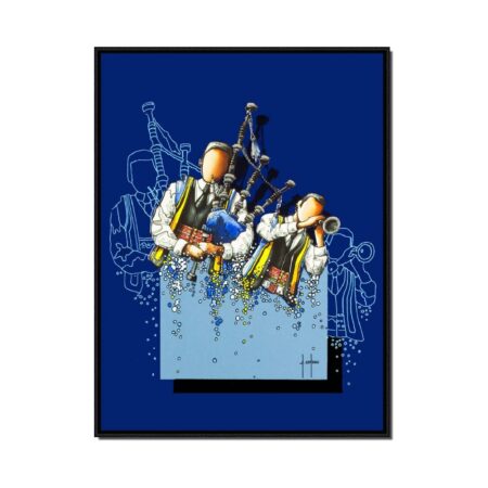peinture alain coadou cornemuse bleu