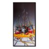 Tableau Alain Coadou Bateaux Multicolores