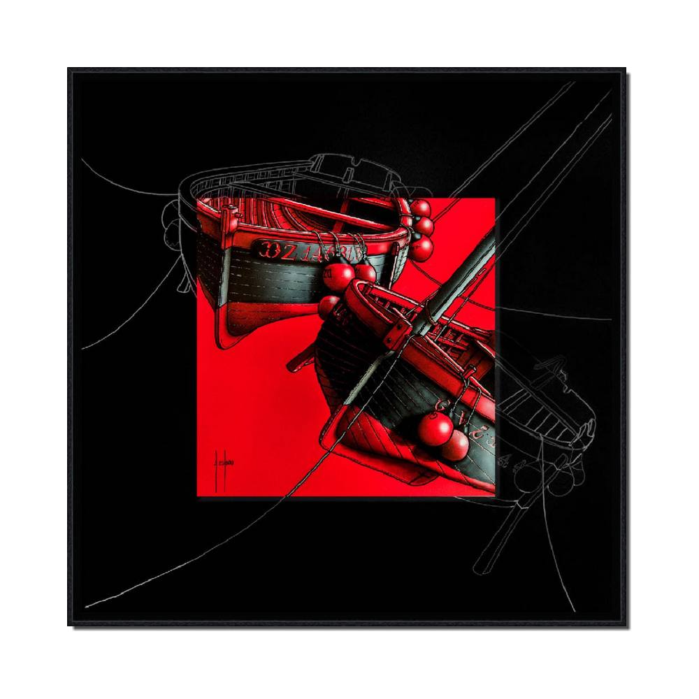 Tableau Barques Rouges Noirs Coadou