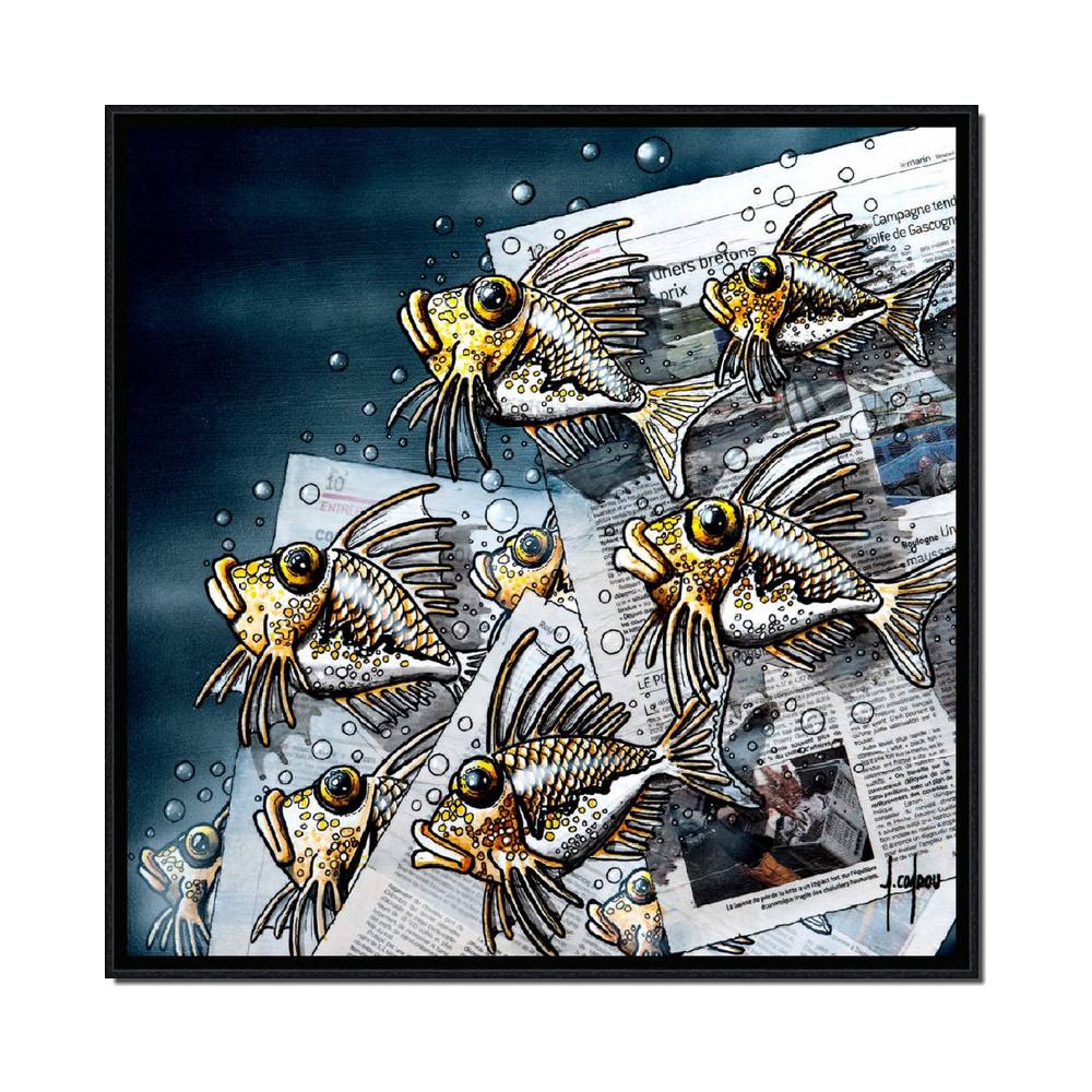 tableau_poisson_journal_alain_coadou_0318-AC-60x60cm Tableau Poisson Journal Alain Coadou