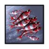 Tableau Poissons Rouges Blancs Coadou