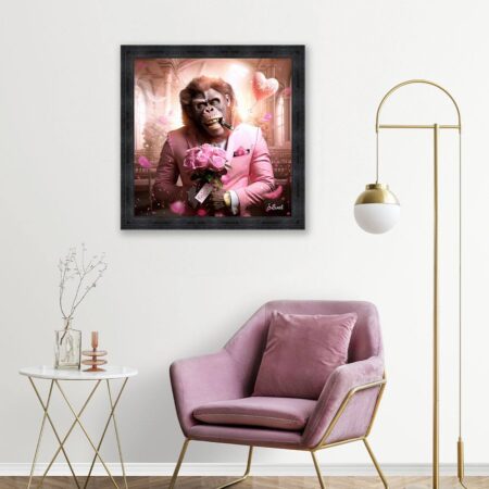 cadre sylvain binet monkey love image encadree