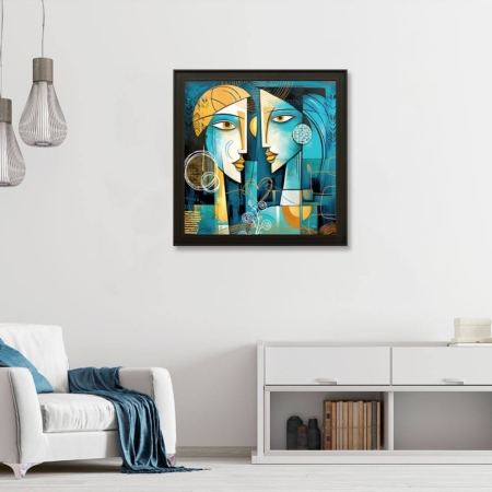 Cadre romaric 2 amoureux turquoises