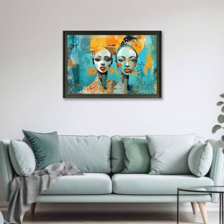 cadre romaric 2 egyptiennes turquoises