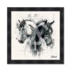 Tableau Sylvain Binet Chevaux Doubles NB