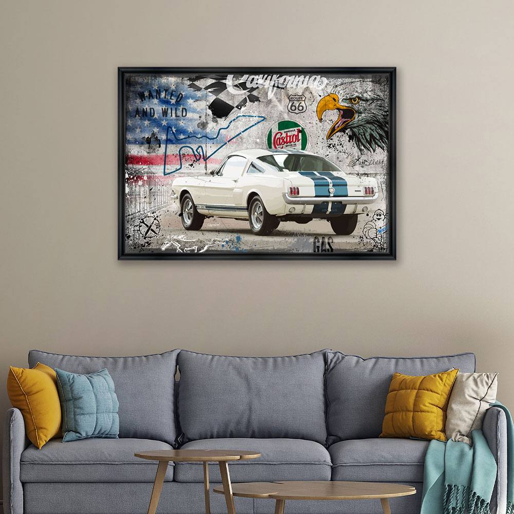 cadre_rubix_shelby_65_voiture_bleus_blanc_sport_obket_decoratif_besancon cadre rubix shelby 65