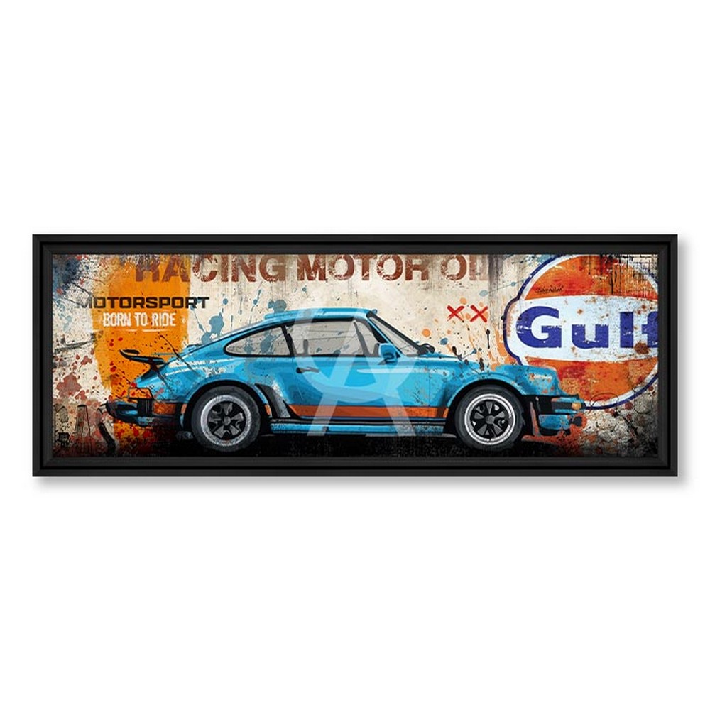 tableau_rubix_911_gulf_motor_oil_voiture_bleu_bastia Tableau 911 Gulf Motor Oil Rubix