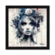 Tableau Sylvain Binet Femme Fleur Bleue