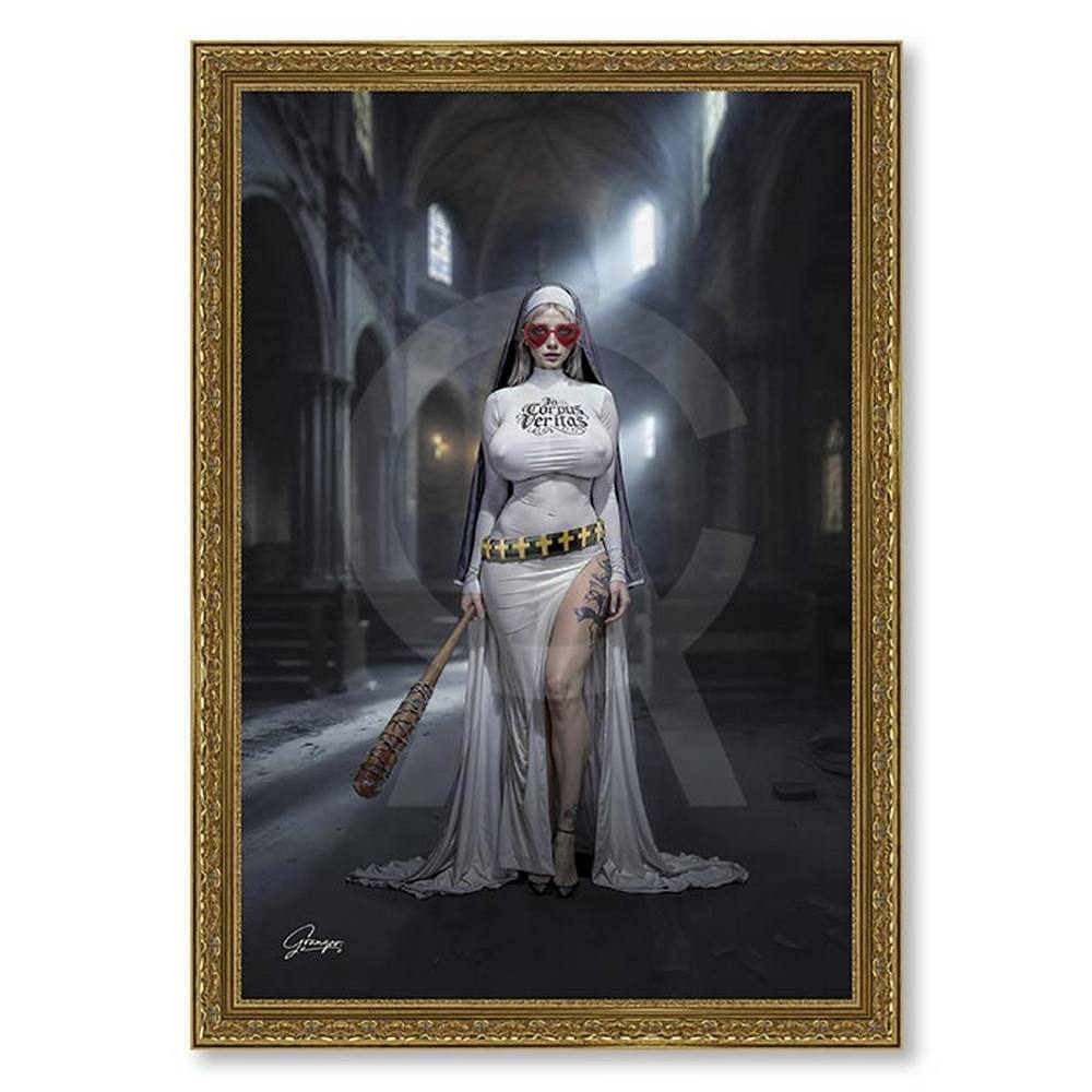 cadre_in_corpus_veritas_alexandre_granger_nonne_sensuelle_sexy_batte_baseball_decoration_bureau_pau Cadre In Corpus Veritas alexandre granger