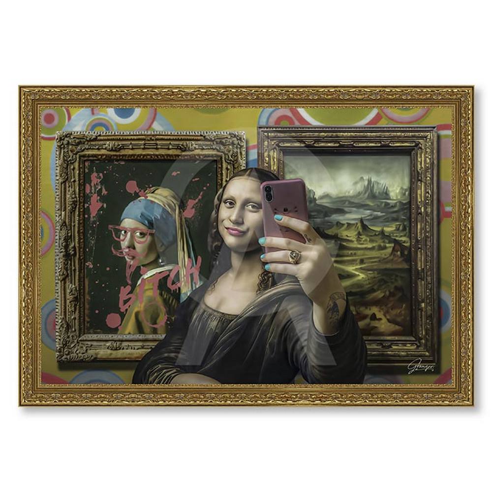 cadre_muses_II_alexandre_granger_decoration_interieur_maison_femme_selfie_joconde_la_laitiere_quimper cadre muses II alexandre granger