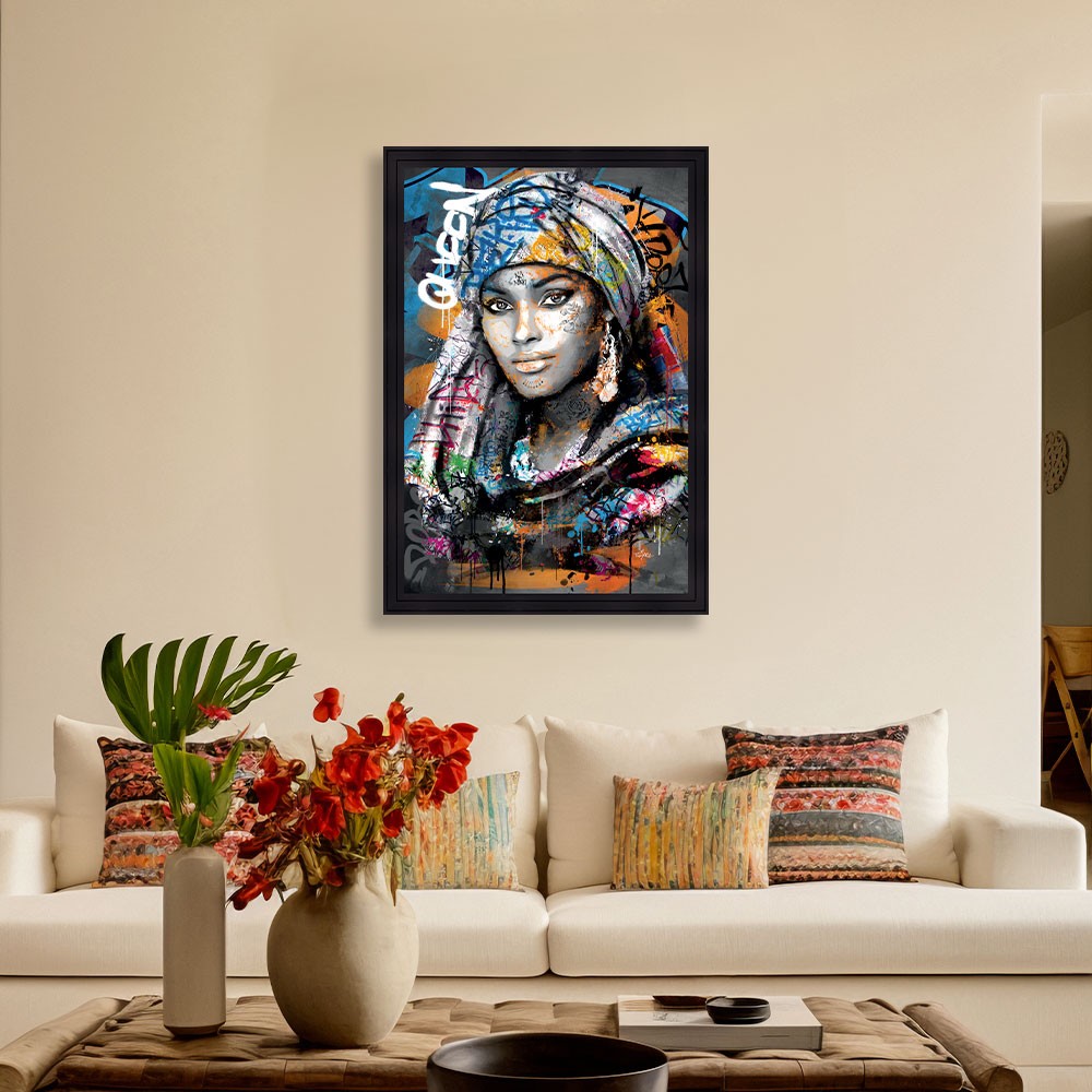 cadre_romaric_salma_fille_ethnique_turban_couleurs_inspi_deco_salon_angers Cadre romaric Salma