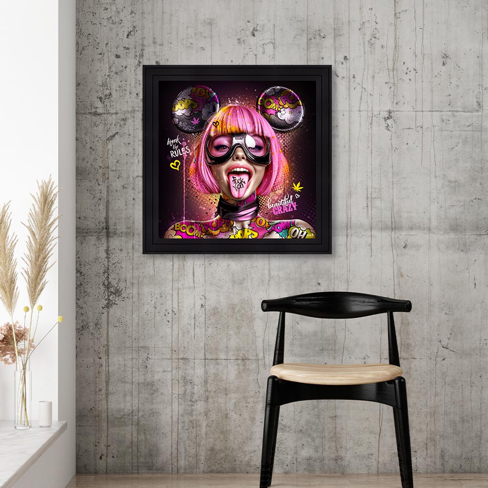 cadre_sarah_b_minnie_pop_break_the_rules_fille_oreille_souris_coloree_nanterre Cadre Sarah.B Minnie Pop