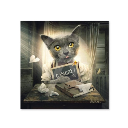 Petit Tableau Chat Cancre Sylvain Binet