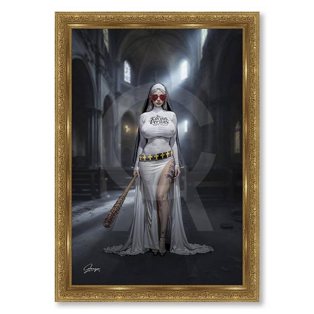 tableau_alexandre_granger_in_corpus_veritas_deco_murale_originale_fille_nonne_carcassonne Tableau Alexandre Granger In Corpus Veritas