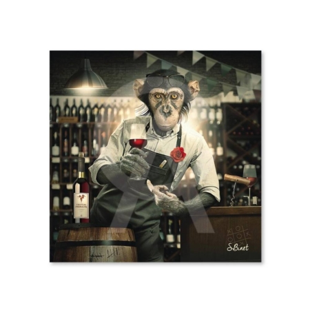 Tableau Alu Dibond Sylvain Binet Singe Caviste