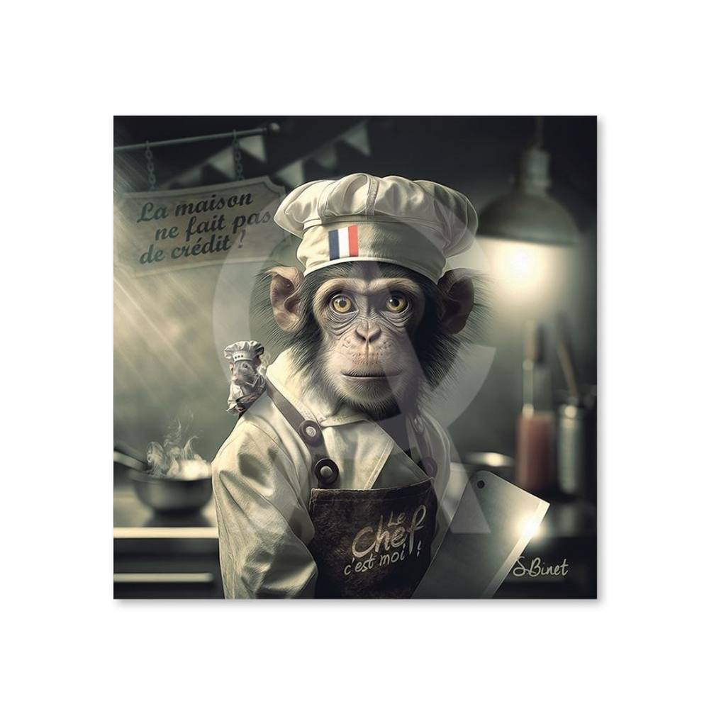 tableau_dibond_sylvain_binet_singe_cuisto_petit_format_cadraven_cuisine_inspiration_restaurant_perpignan Tableau Dibond Sylvain Binet Singe Cuisto