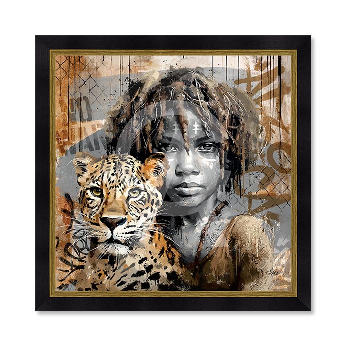 Tableau le Garçon et le Léopard Romaric