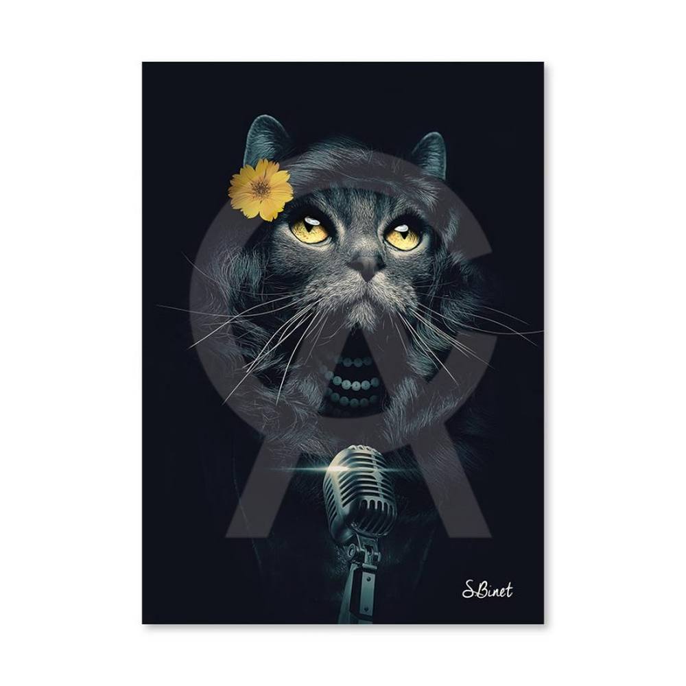 cadre_alu_dibond_chanteuse_binet_chat_decoration_karaoke_bar_micro_toulouse Cadre Alu Dibond Chanteuse Binet