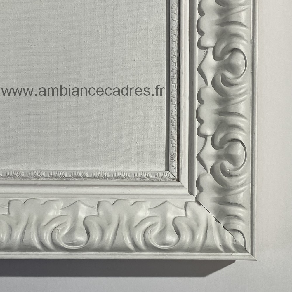 cadre blanc baroque pour toiles