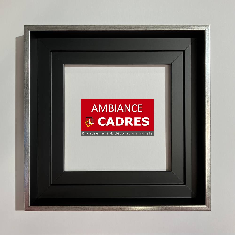 caisse_americaine_noir_filet_argent_dali_pour_encadrer_tableaux_fabrication_francaise caisse américaine noir filet argent