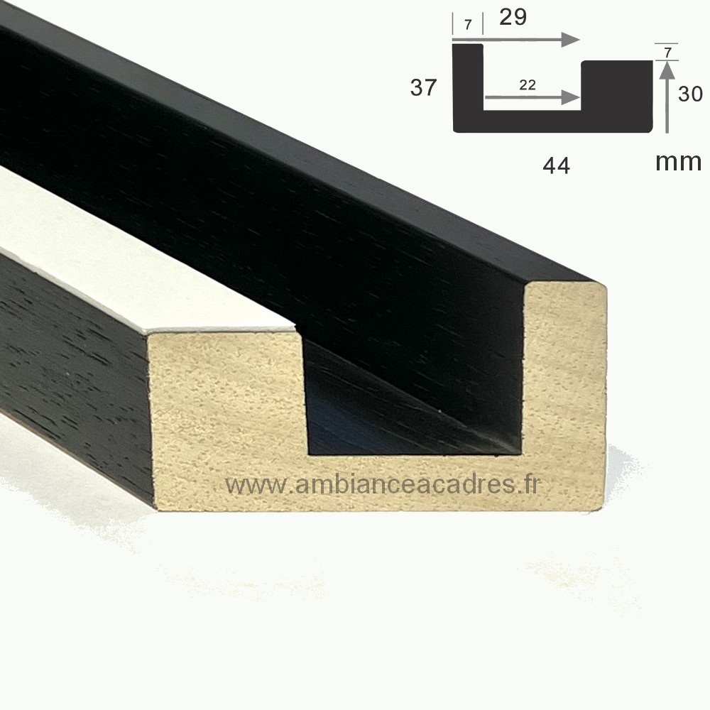 encadrement_americain_noir_en_u_pour_carton_toile_pas_chere_lannilis encadrement américain noir en u
