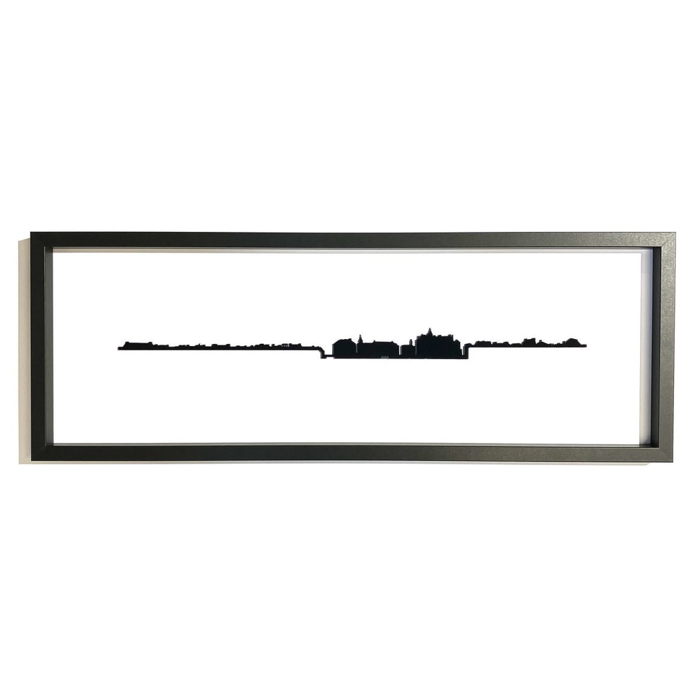 skyline_pont_l_abbe_metal_encadree_noir_idee_cadeau skyline pont l'abbée