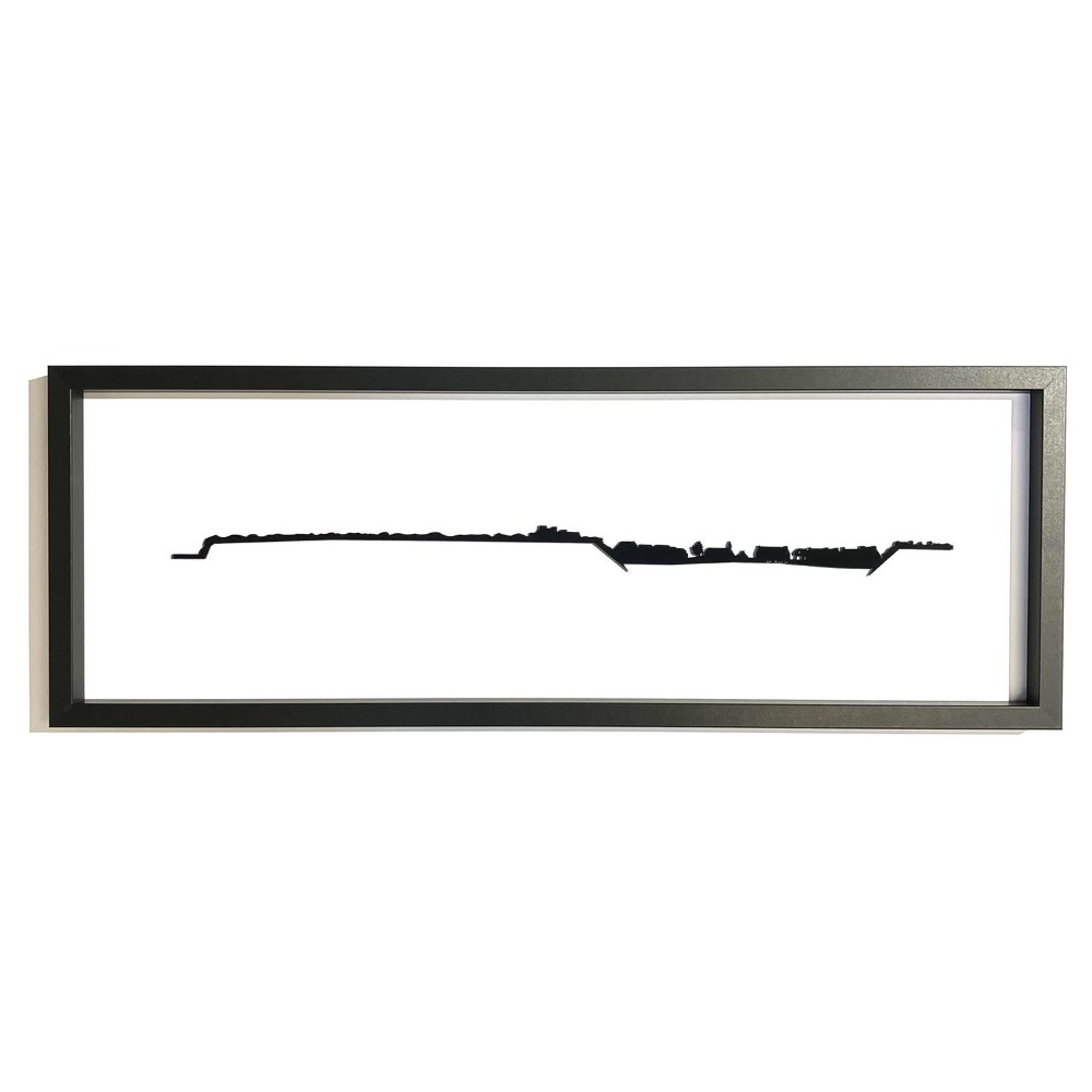 skyline_sainte_marine_metal_encadree_noir_idee_cadeau skyline sainte marine combrit