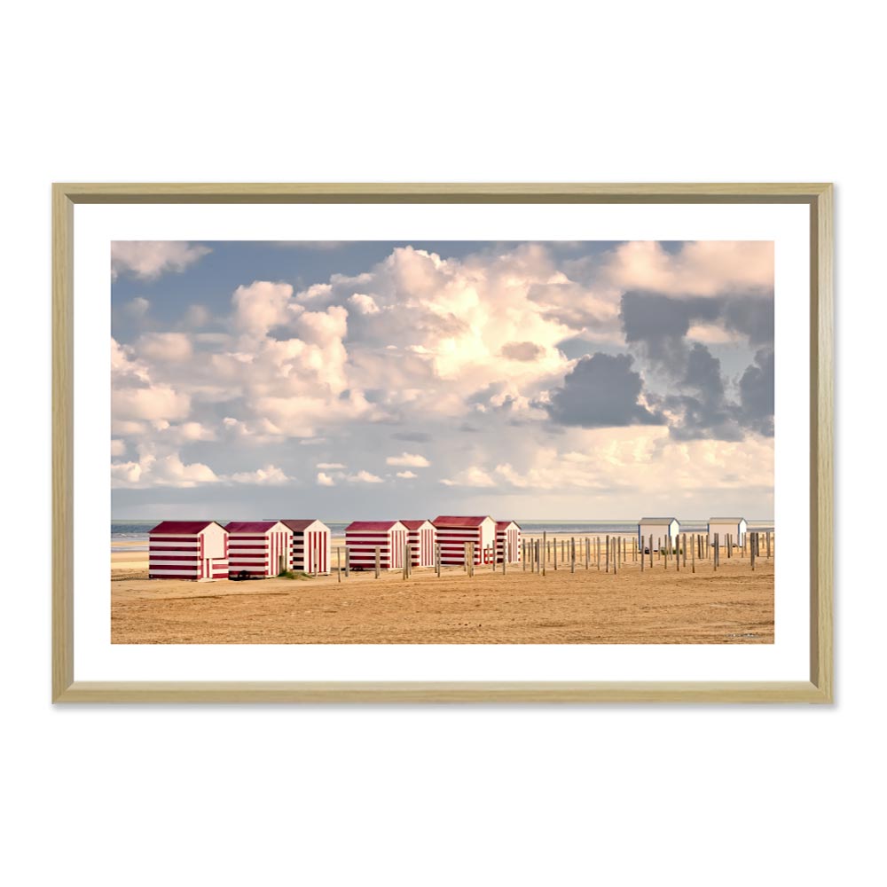 tableau_cohen_cabanes_de_plage_rose_ciel_nuage_idee_cadeau_femme_concarneau tableau cohen cabanes de plage