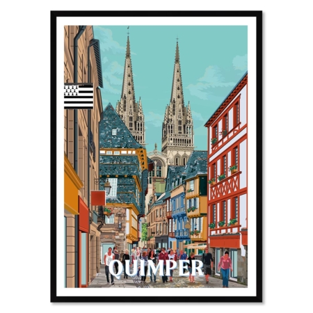 Affiche Encadrée Quimper 32x42 cm