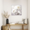 déco couloir toile florale blanche