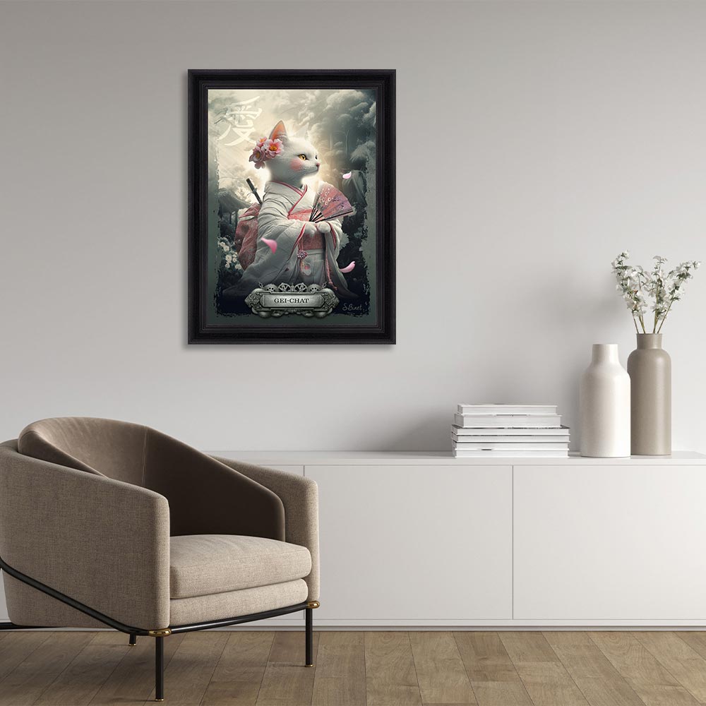 decoration_cadre_gei_chat_sylvain_binet_japonaise_salon decoration cadre Gei-Chat sylvain binet