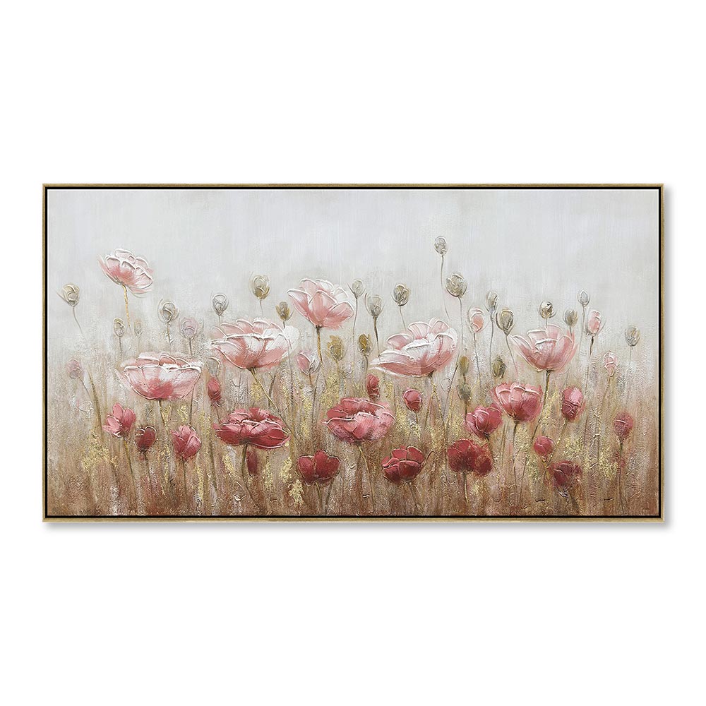 décoration_chambre_fleurs_roses_toile_encadree_decoration_florales_70x140cm_03.3468 Décoration Chambre Fleurs Roses