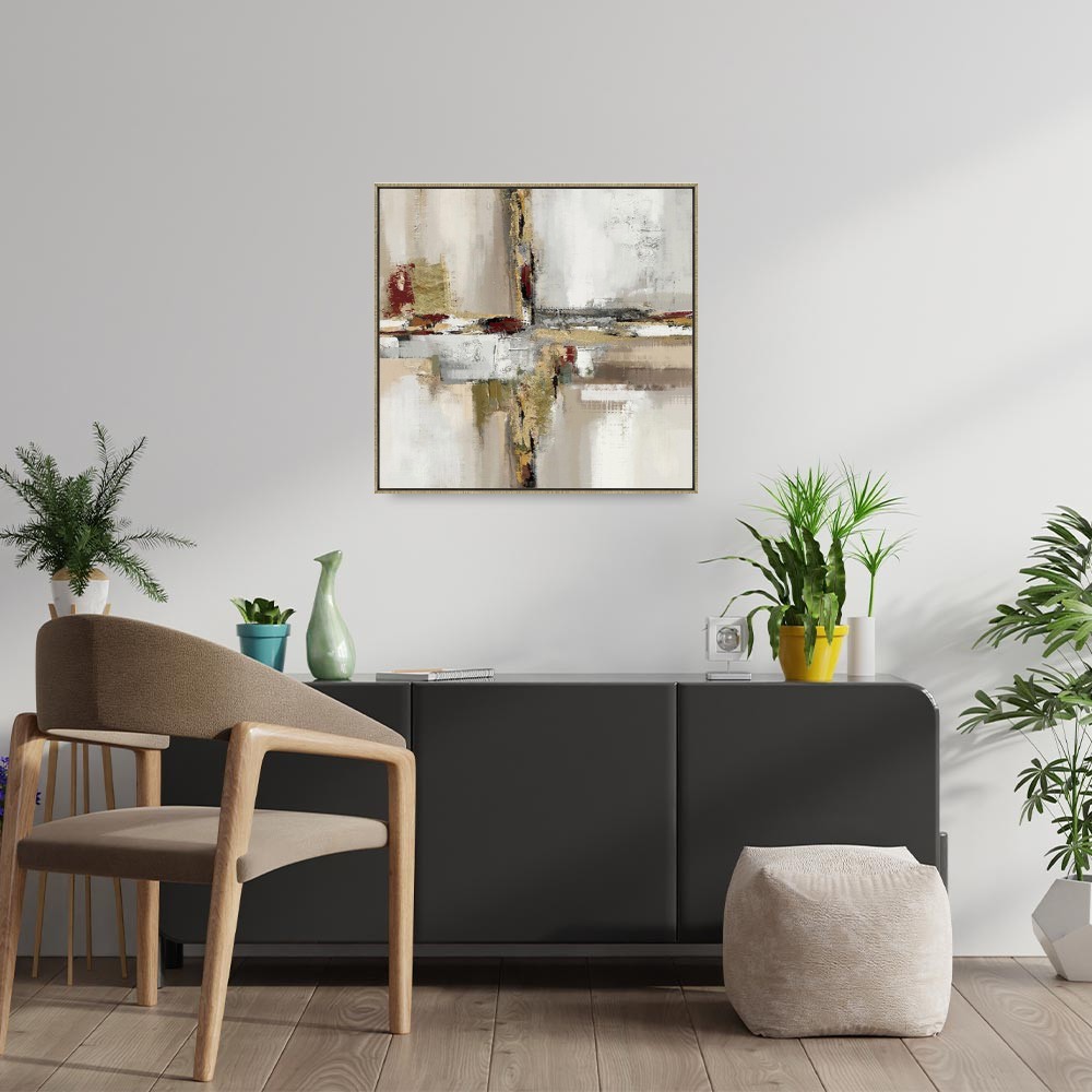 décoration originale abstraite kaki or