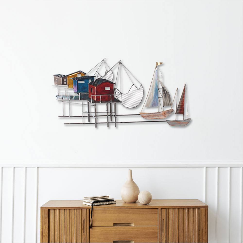 sculpture cabane carrelet métal