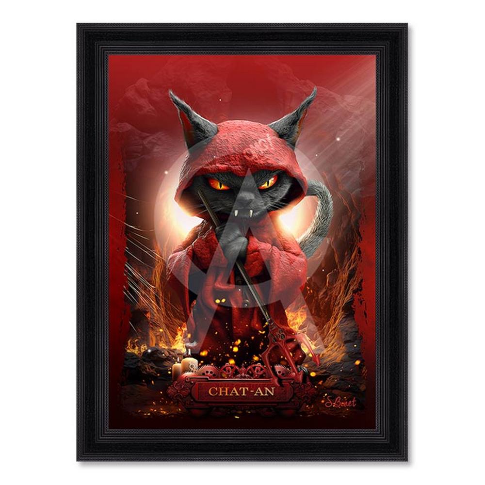 tableau_sylvain_binet_chat_an_deco_rouge_diable_marseille Tableau Sylvain Binet Chat-An