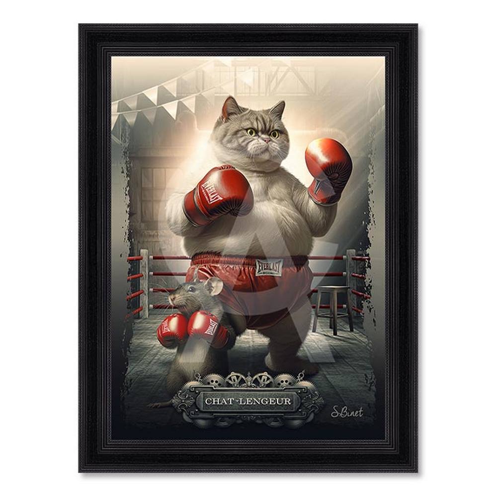 tableau_sylvain_binet_chat_lengeur_boxe_sport_combat Tableau Sylvain binet Chat-Lengeur