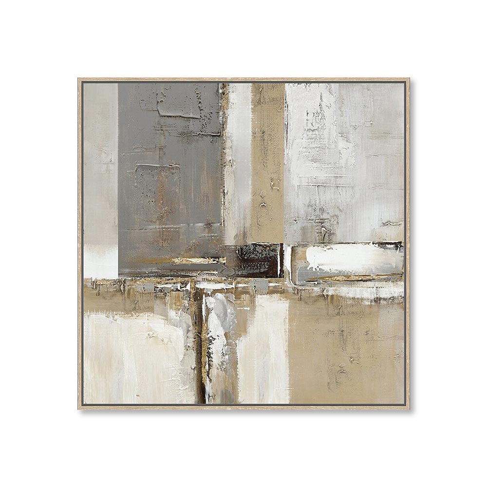 Toile Abstraite Gris Or