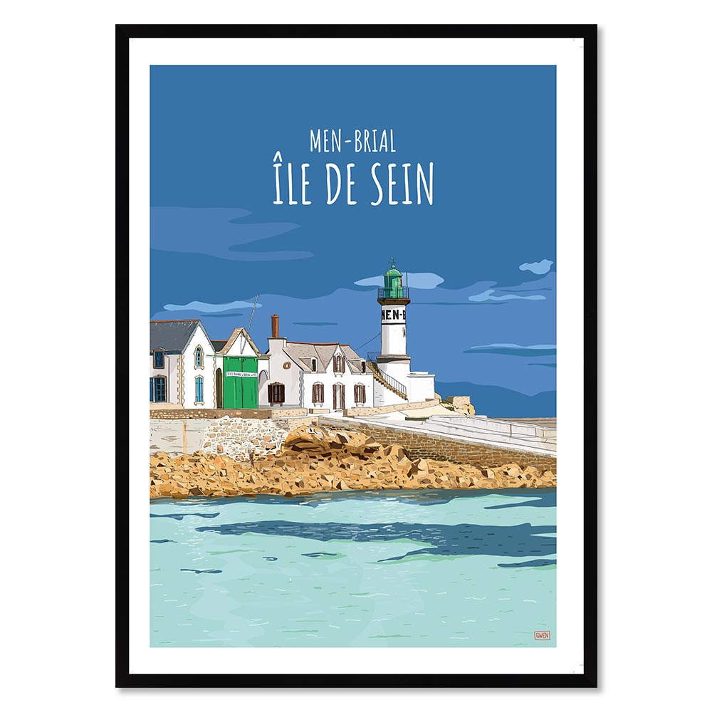 affiche encadrée Ile de Sein Men Brial